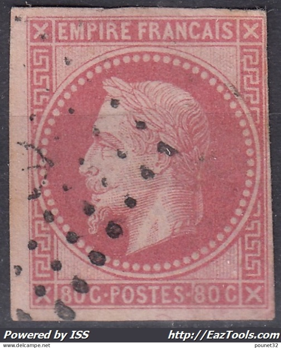COLONIES GENERALES : EMPIRE 80c ROSE N° 10 OBLITERATION MARITIME ANCRE - Napoléon III