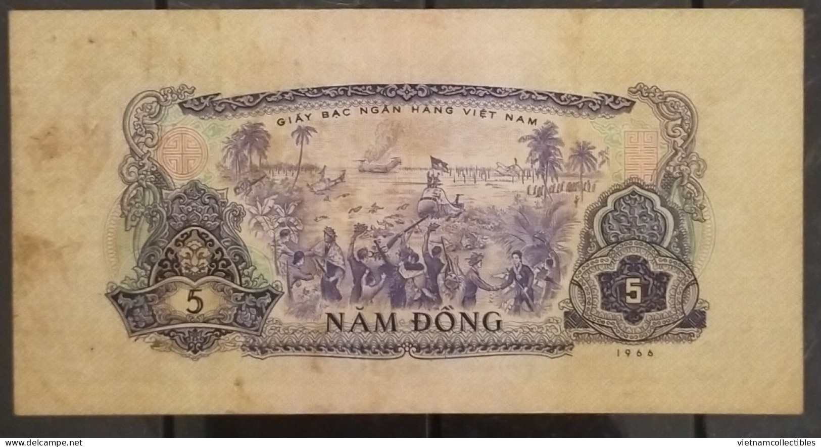Vietnam South 5 Dong VF Banknote Note Billet 1966 (using In 1975) - Pick # 42 / 02 Photos - Viêt-Nam