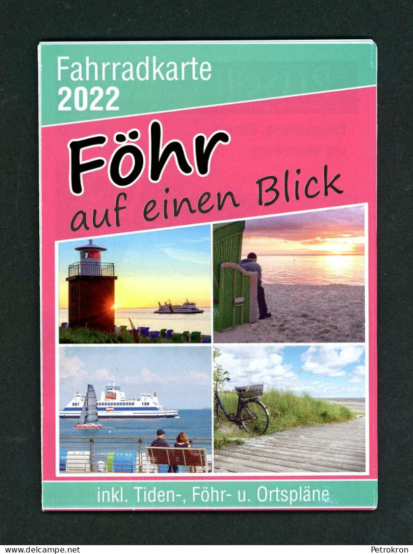 Fahrrad Karte Wanderkarte Föhr Nordsee Mit Stadtplan Wyk Mit Gezeitenkalender 2022 - Mappamondo