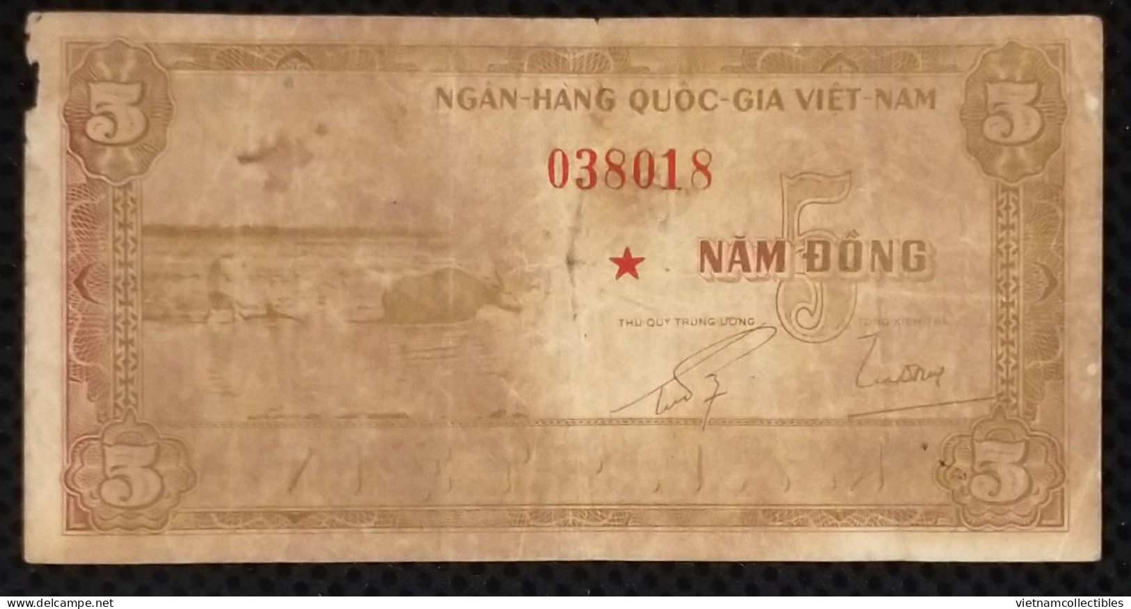 South Vietnam Viet Nam 5 Dong VG REPLACEMENT Banknote Note 1955 - Pick # 13 / 02 Photos - Viêt-Nam