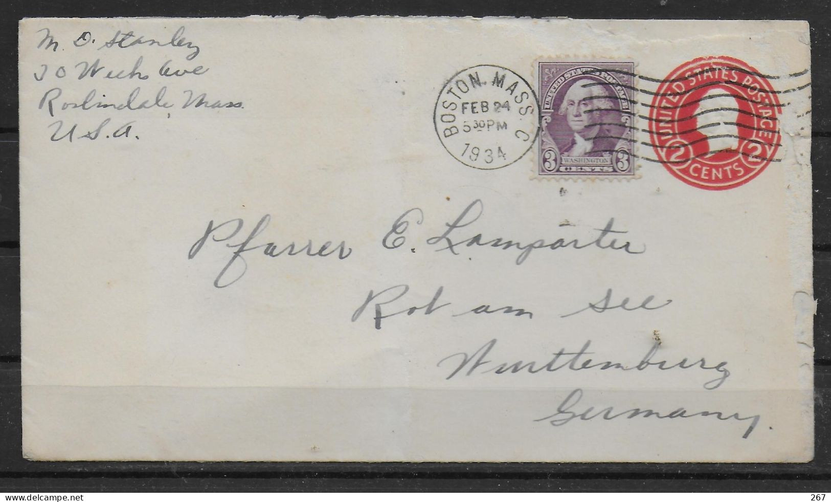 USA  Lettre PAP 1934 Boston - 1921-40