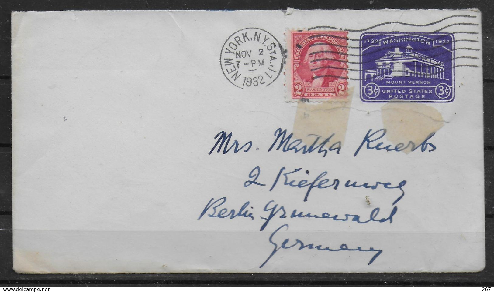 USA  Lettre PAP 1932 New York - 1921-40