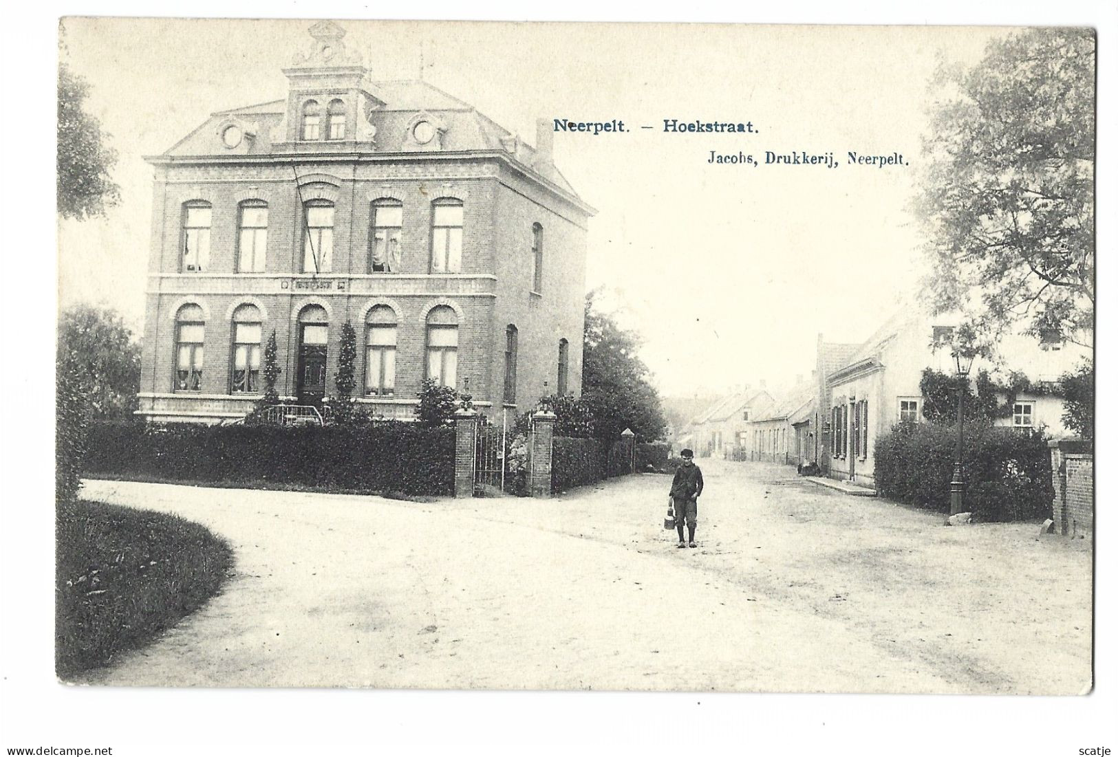 Neerpelt.  -   Hoekstraat   -   Prachtige Kaart   1908   Naar   Borgerhout - Neerpelt