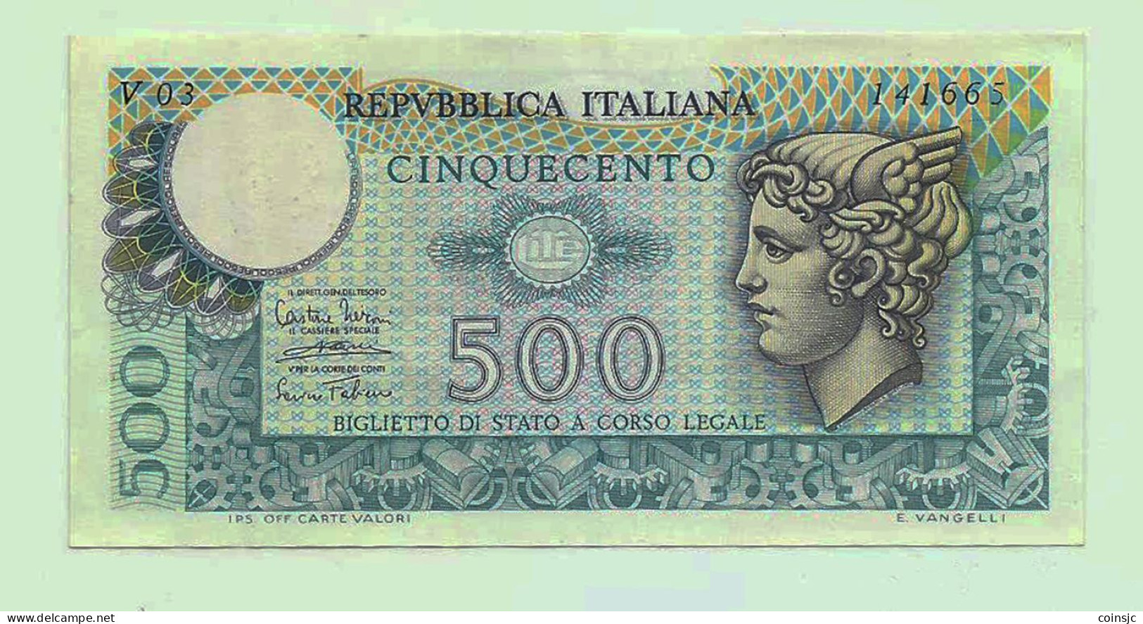 ITALIA - Billete 500 Lira - 1976 - Altri & Non Classificati