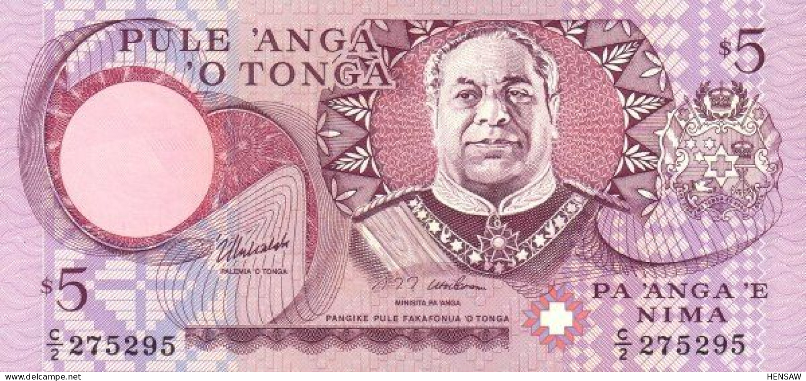 TONGA 5 PA'ANGA 1995 P 33C UNC SC NUEVO - Tonga