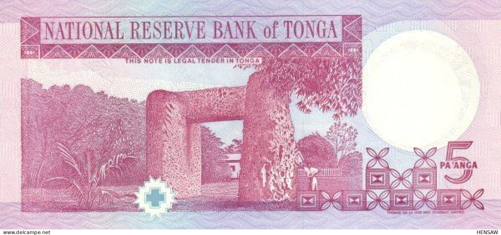 TONGA 5 PA'ANGA 1995 P 33C UNC SC NUEVO - Tonga