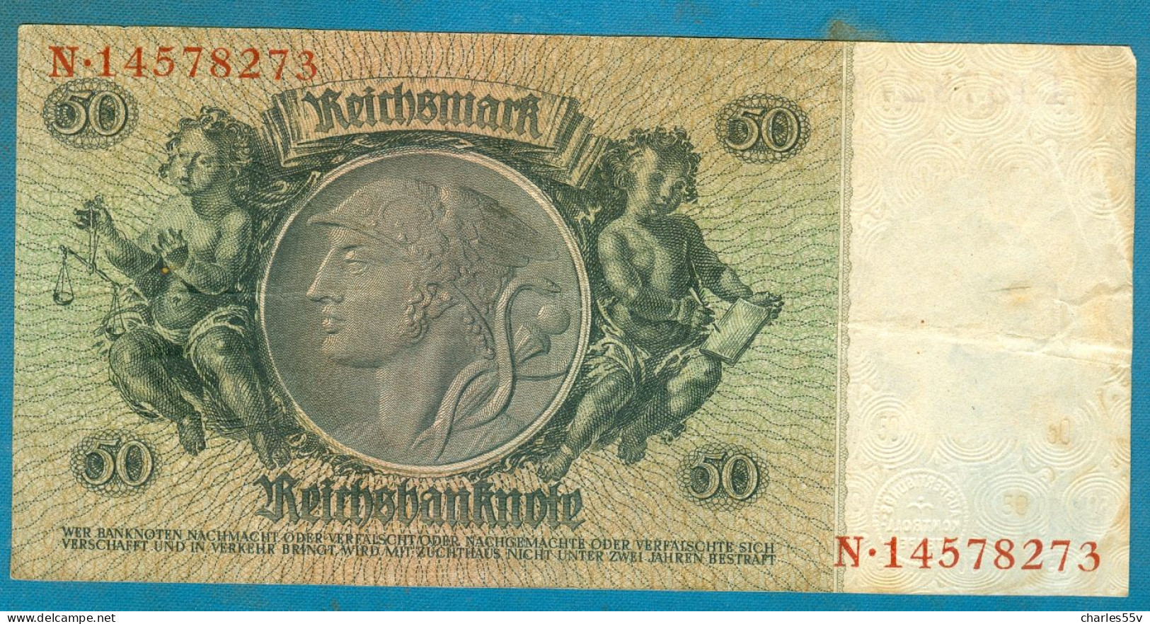 50 Mark 30.3.1933 Udr.C Serie N - 50 Reichsmark