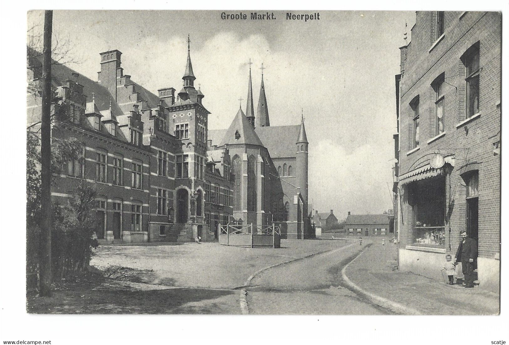 Neerpelt.   -   Groote Markt.   -   1910   Naar   Waalre - Neerpelt