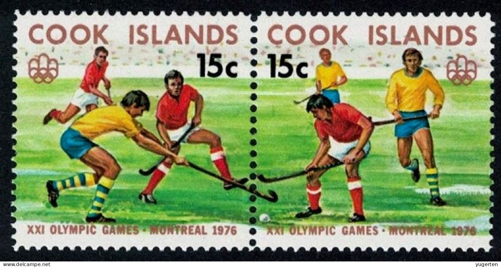COOK ISLANDS 1976 - 2v - MNH -  Field Hockey Sur Gazon - Sobre Hierba - Feldhockey - Hockey Su Prato - Veld Hockey - Jockey (sobre Hierba)