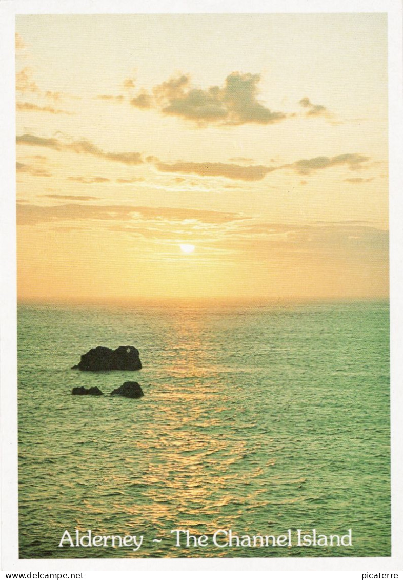 Alderney - The Channel Island - "Sunset At The Guns" (Giffoine) - J.A.DIXON L6/SP.11636 - Ile Aurigny - Alderney