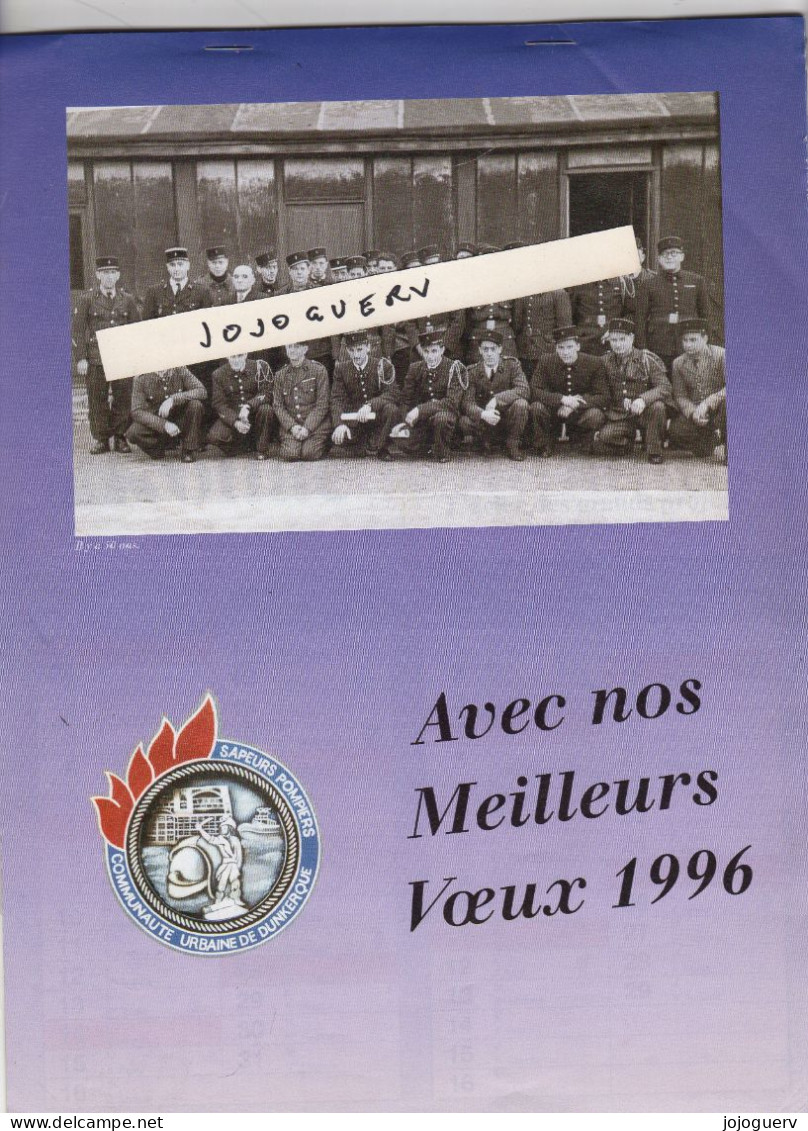 Calendrier Des Sapeurs Pompiers De La Communauté Urbaine De Dunkerque Voeux 1996 : Photo De 1946 - Tamaño Grande : 1991-00