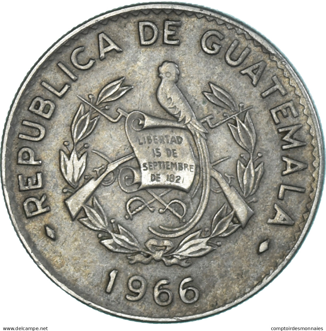 Monnaie, Guatemala, 10 Centavos, 1966 - Guatemala