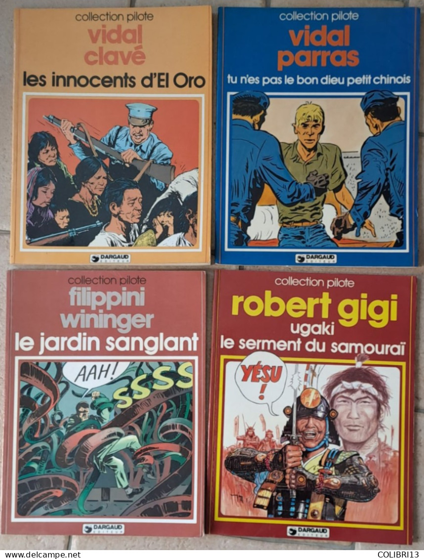 LOT DE 5 Collection PILOTE MORT DE L INDIEN 1980 JARDIN SANGLANT WININGER 79 UGAKI GIGI 80 EL ORO CLAVE 77 TU N ES PAS - Paquete De Libros