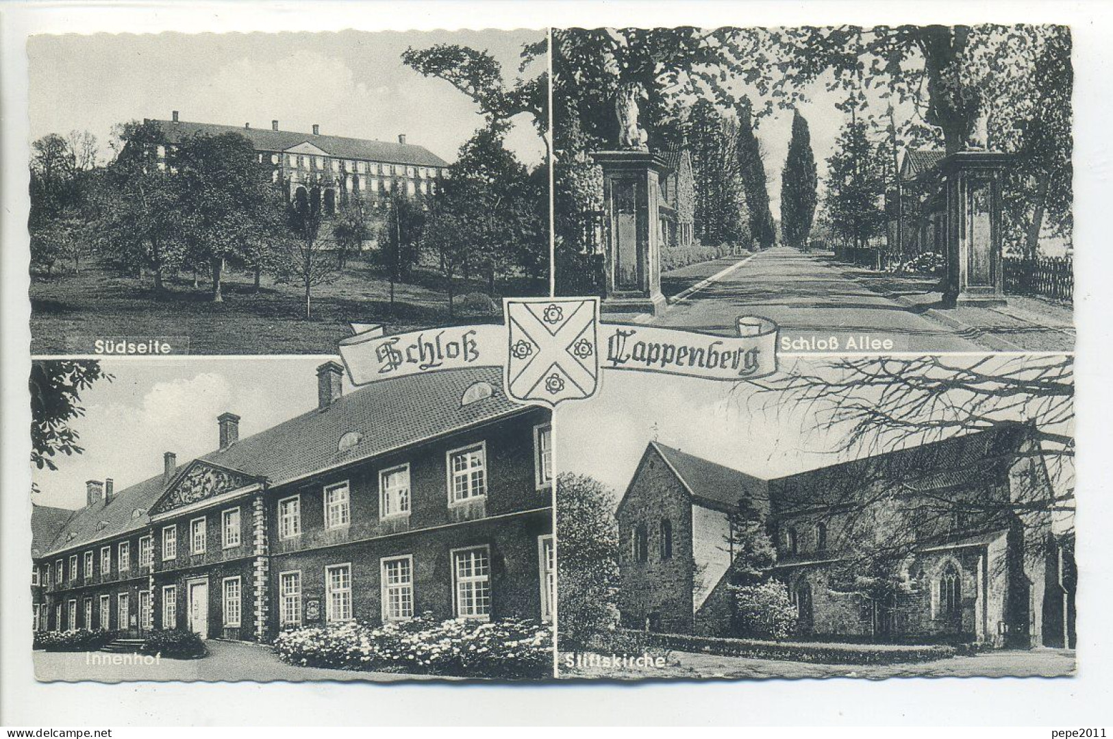 CPA Rhénanie-du-Nord-Westphalie Lünen Schloß Cappenberg, Südseite, Allée, Innenhof, Stiftskirche - Luenen