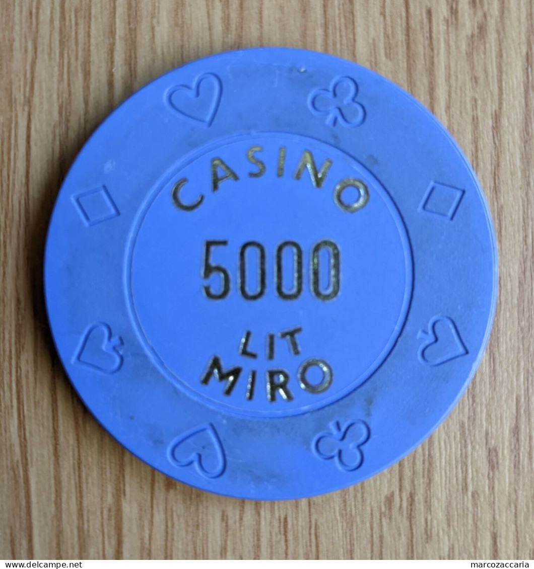 GETTONE, TOKEN, FICHE CASINO' "MIRO" BUJE/BUIE (CROAZIA) 5.000 LIRE - Casino