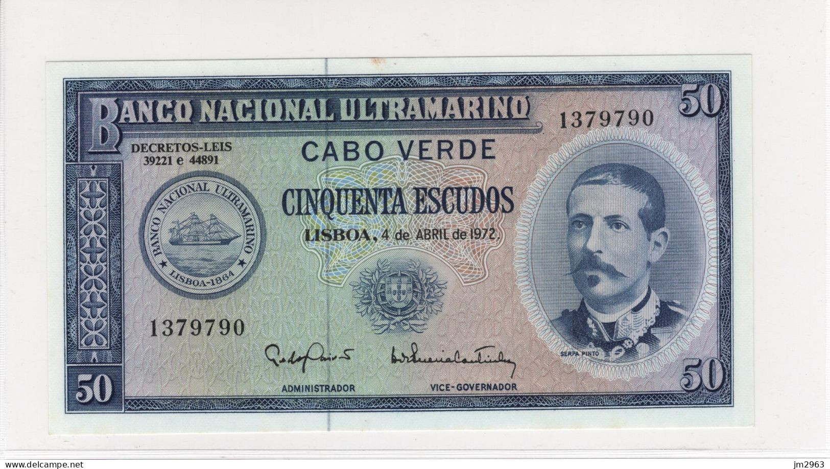 CAP VERT 50 ESCUDOS 04.04.1972 UNC 1379790 - Capo Verde