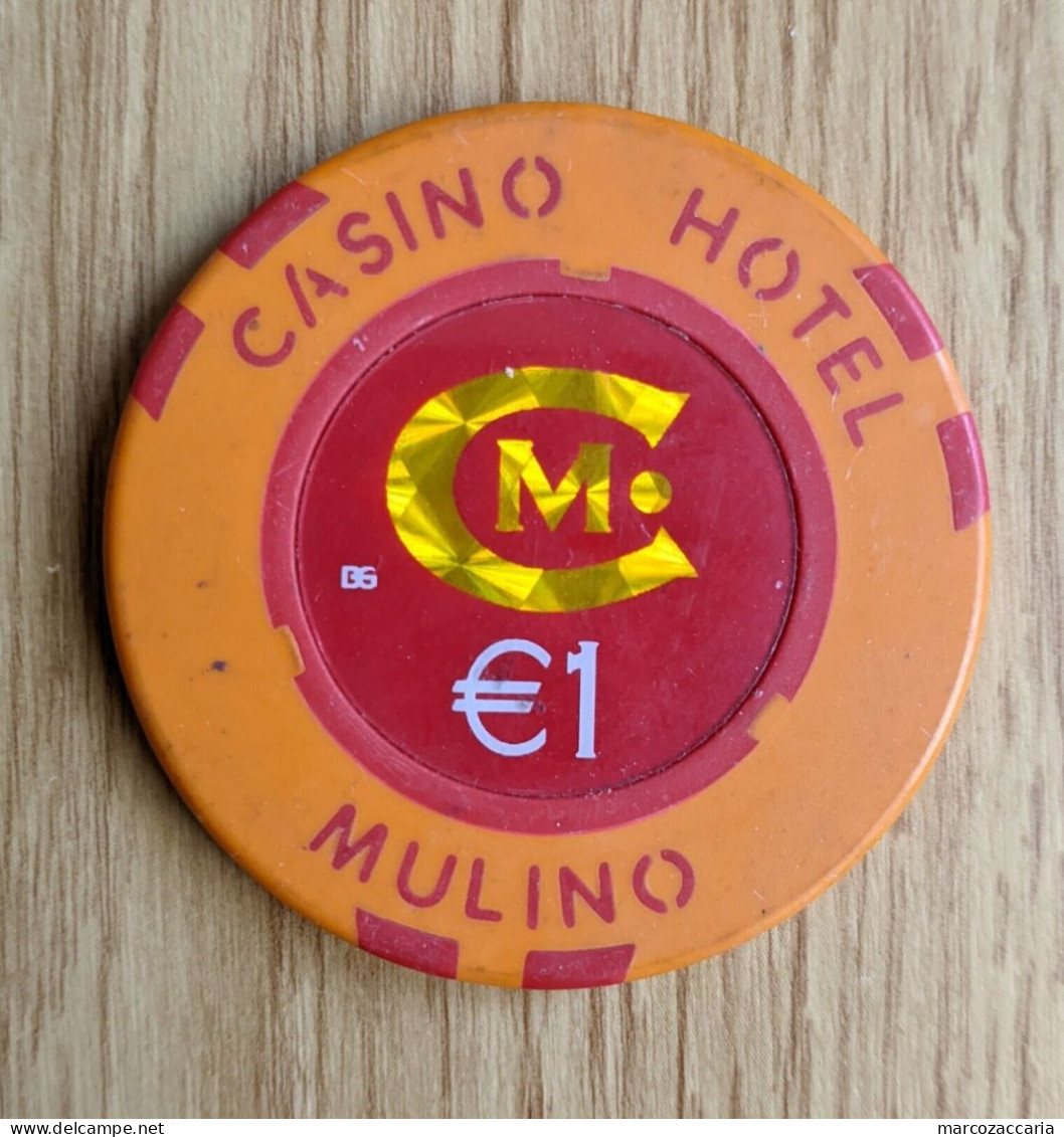 GETTONE, TOKEN, FICHE CASINO' HOTEL MULINO BUJE/BUIE (CROAZIA) 1 € - Casino