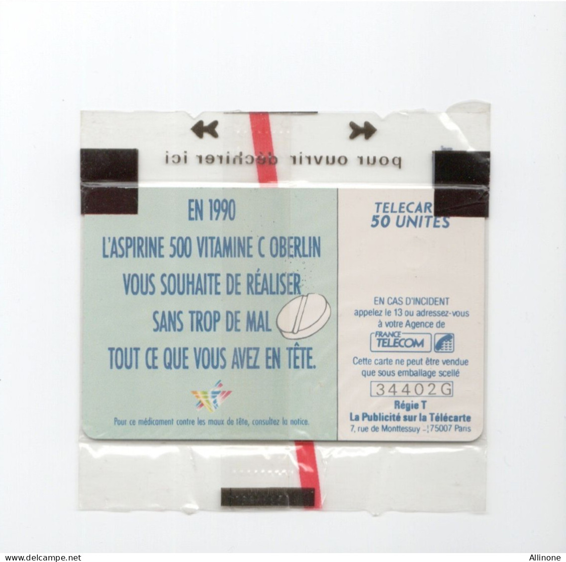 Telecarte France 1989/90 Aspirine Oberlin Sous Blister TB - 1989