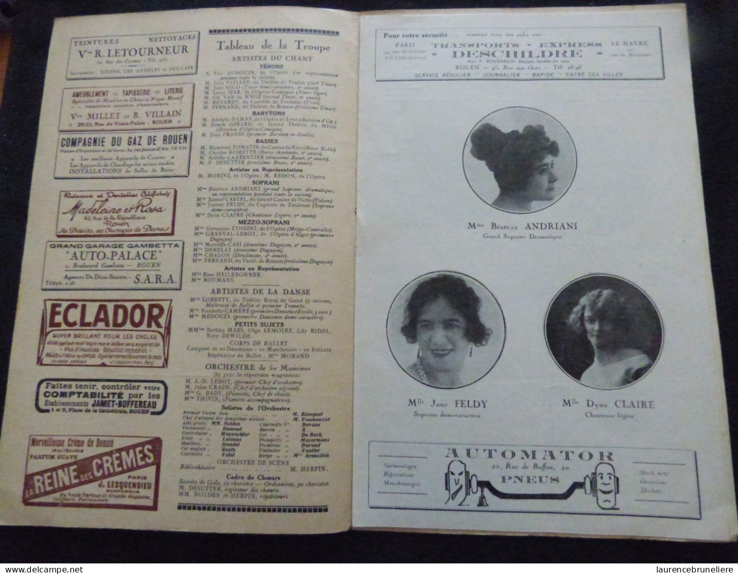 THEATRE DES ARTS DE ROUEN - SAISON 1926-1927 - PROGRAMME OFFICIEL - Programas