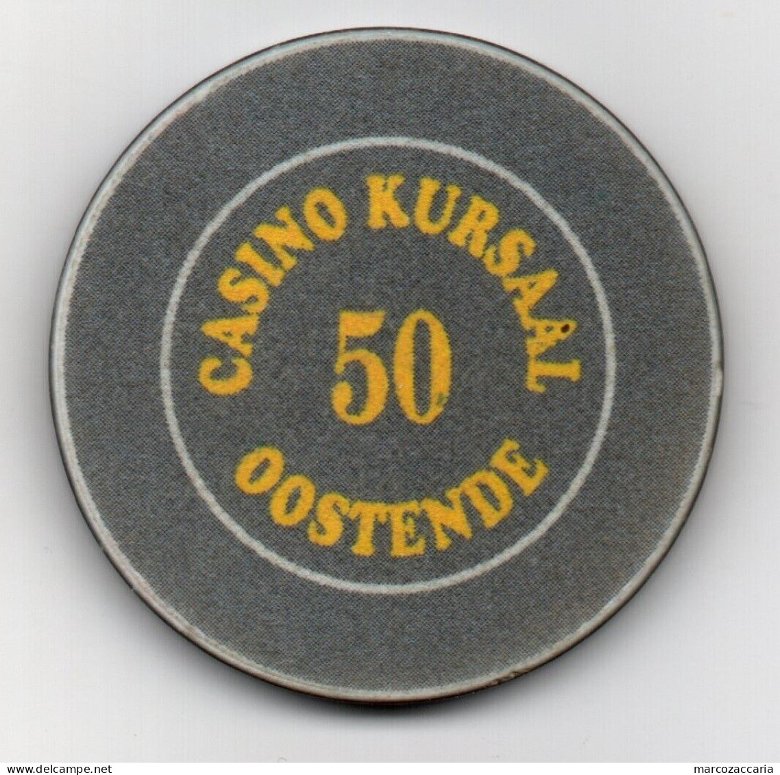 GETTONE, TOKEN, FICHE CASINO' "KURSAAL OOSTENDE" (BELGIO) 50 FRANC BELGE - Casino