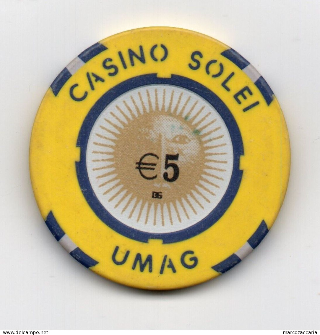 GETTONE, TOKEN, FICHE CASINO' "SOLEI" UMAG/UMAGO (CROAZIA) 5 € (EURO) - Casino