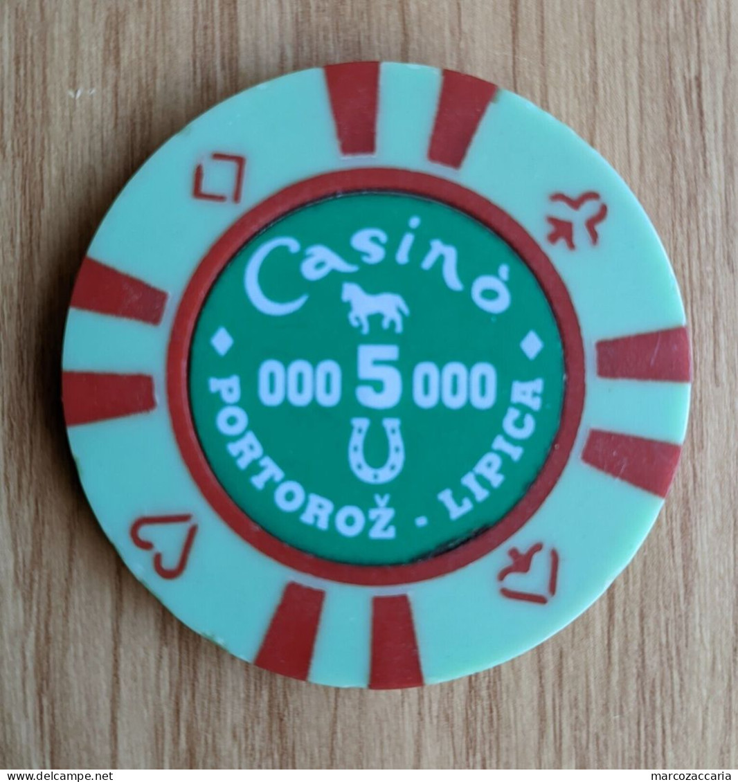 GETTONE, TOKEN, FICHE CASINO' PORTOROŽ/PORTOROSE-LIPICA 5.000 LIRE - Casino
