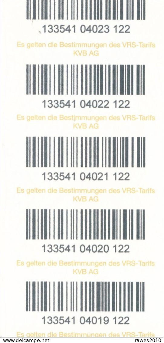 BRD Köln / Frechen EinzelTicket Preisstufe 2b 4,20 € Strassenbahn 2023 KVB Mühlengasse - Europa