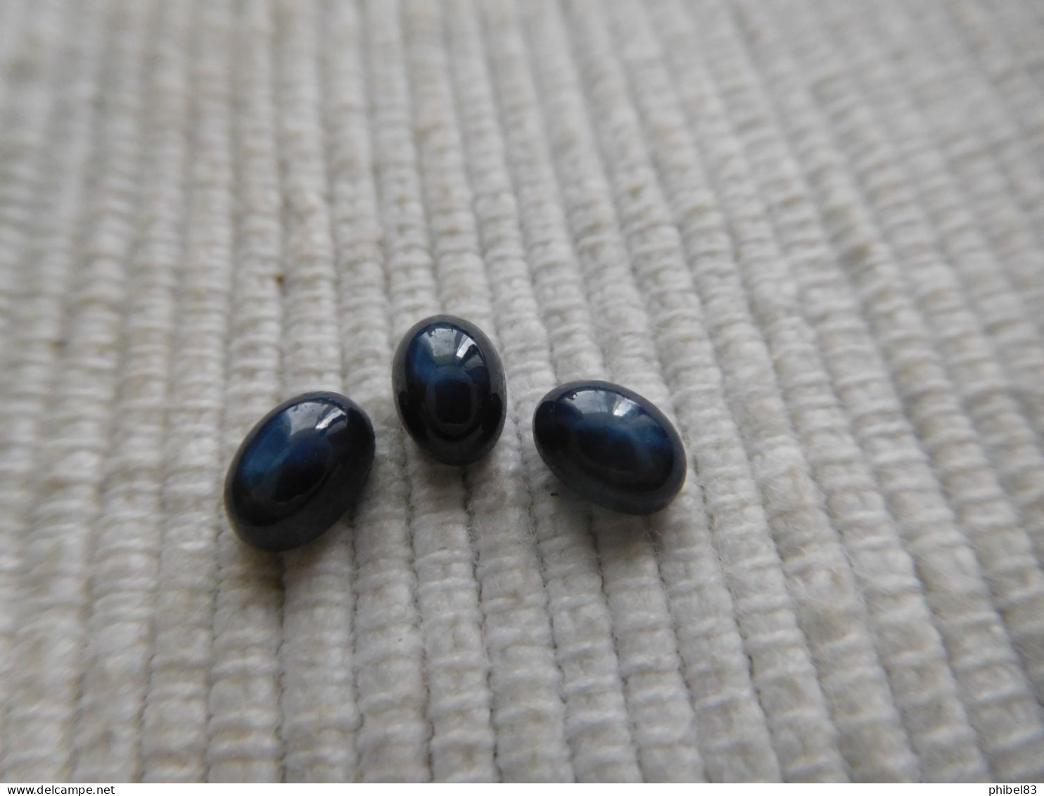 Lot De Trois Saphirs Bleu étoilé Cabochon CL27 - Zaffiro