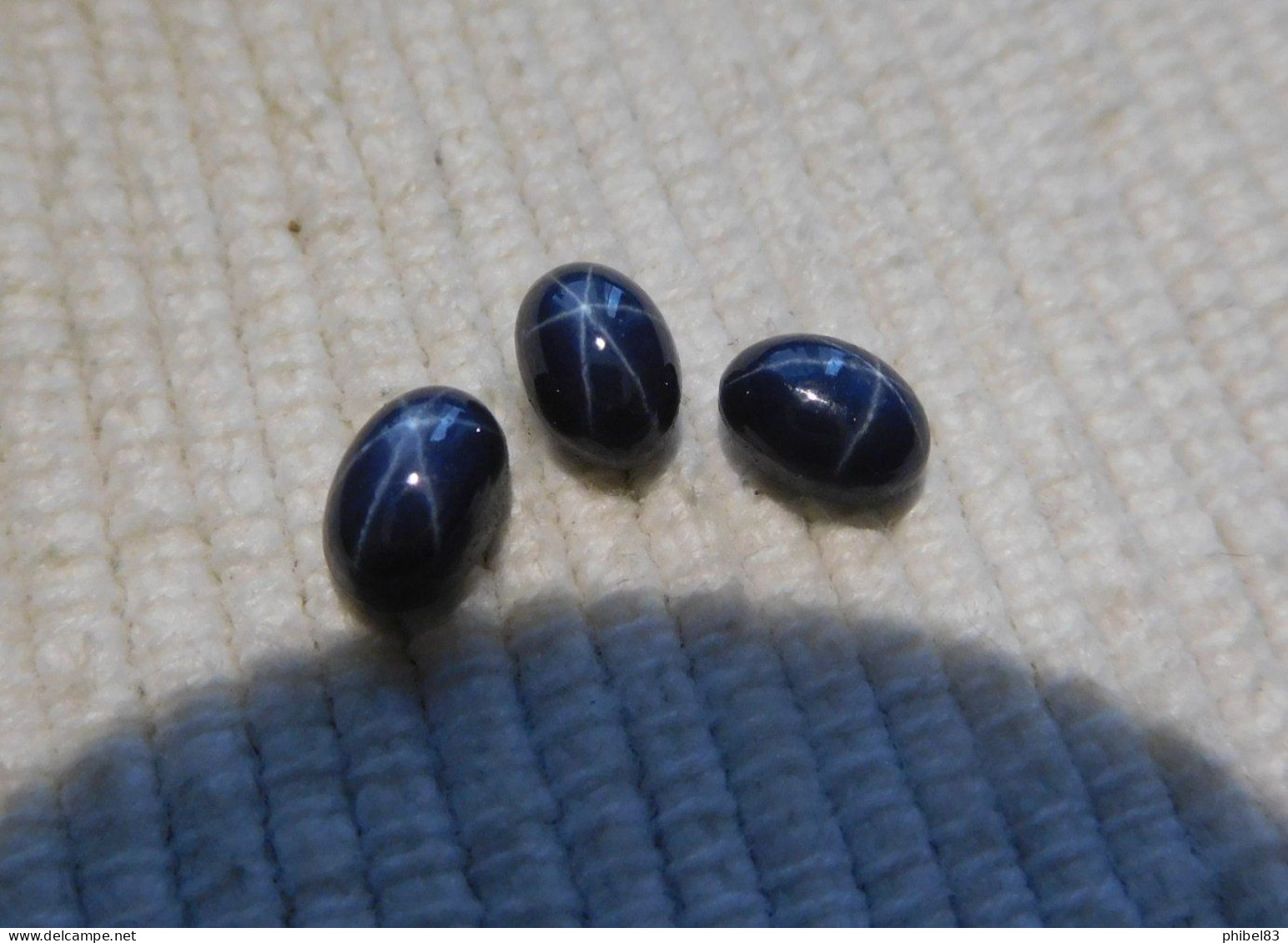 Lot De Trois Saphirs Bleu étoilé Cabochon CL27 - Zafiro