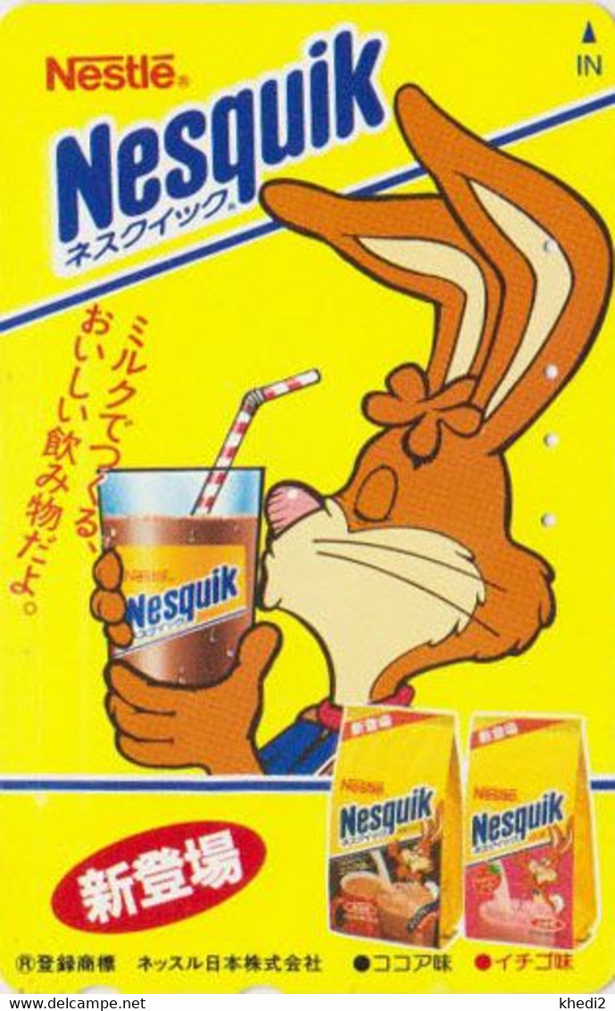 Télécarte JAPON / 110-011 - NESTLE - LAPIN Publicité NESQUIK Chocolat - RABBIT JAPAN Chocolate Adv. Phonecard - 302 - Levensmiddelen