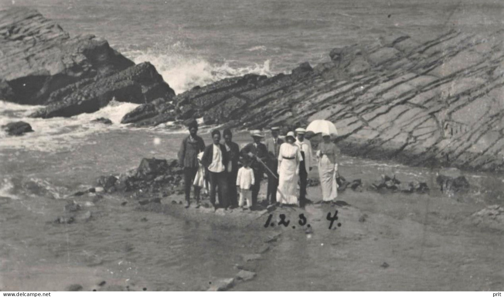 Buzovna Rocks, By The Caspian Sea Baku Azerbaijan Russian Empire 1915 Rare Used Photo Postcard To Estonia. People Group - Azerbaiyan