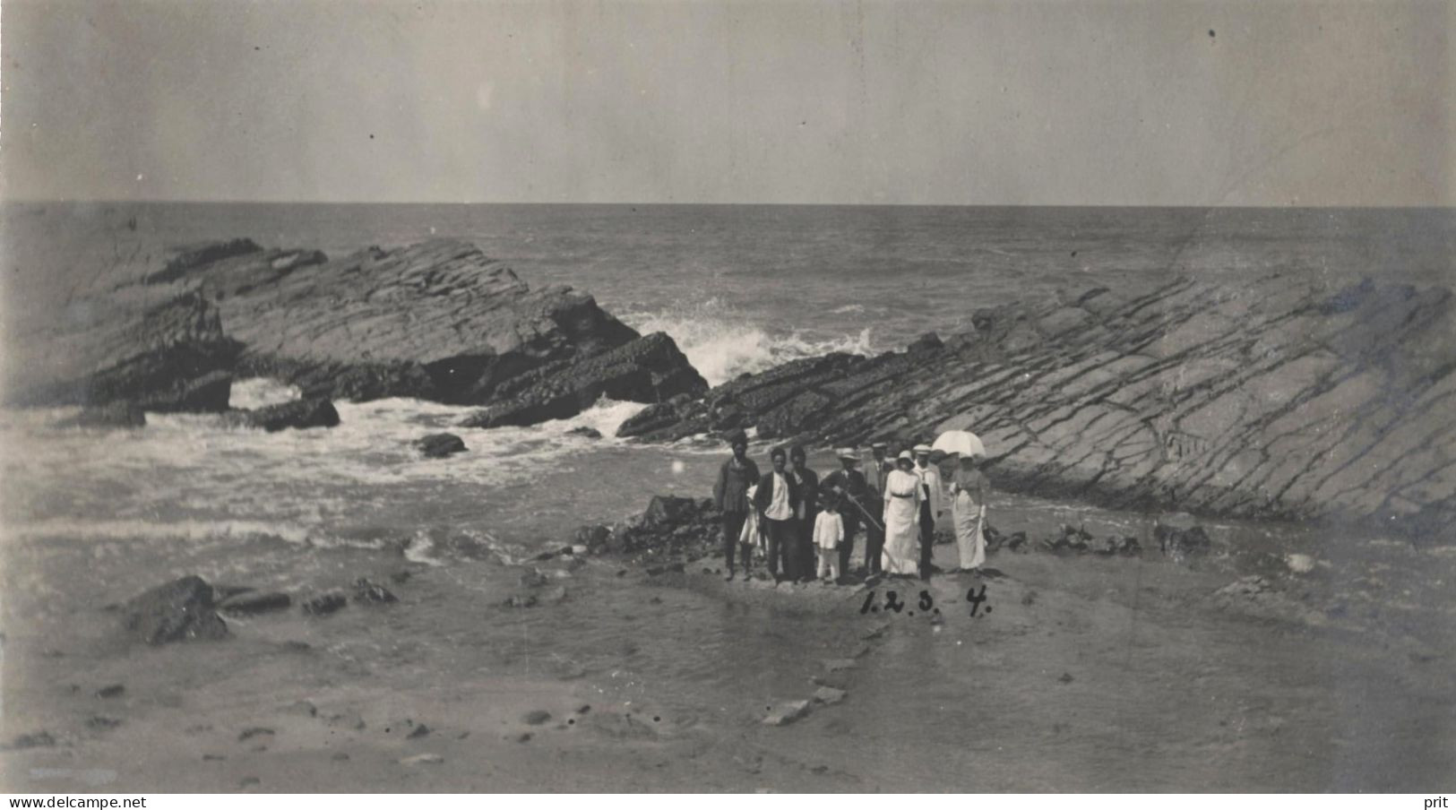 Buzovna Rocks, By The Caspian Sea Baku Azerbaijan Russian Empire 1915 Rare Used Photo Postcard To Estonia. People Group - Azerbaiyan