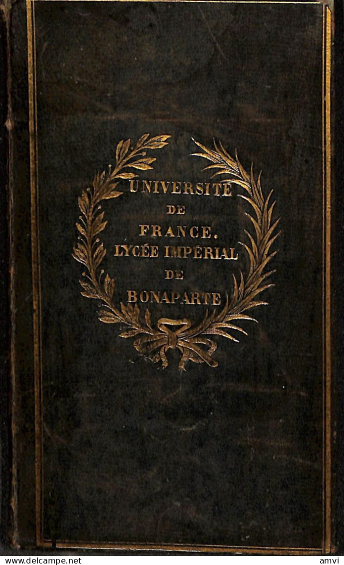 S01 -Reliures Au Fer Du Lycée Impérial De Bonaparte Sur Gesner, Oeuvres, 1824 In 12° Pl. Veau Bleu époque - Alte Bücher