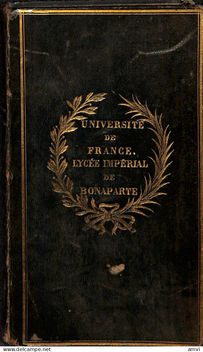 S01 -Reliures Au Fer Du Lycée Impérial De Bonaparte Sur Gesner, Oeuvres, 1824 In 12° Pl. Veau Bleu époque - Livres Anciens