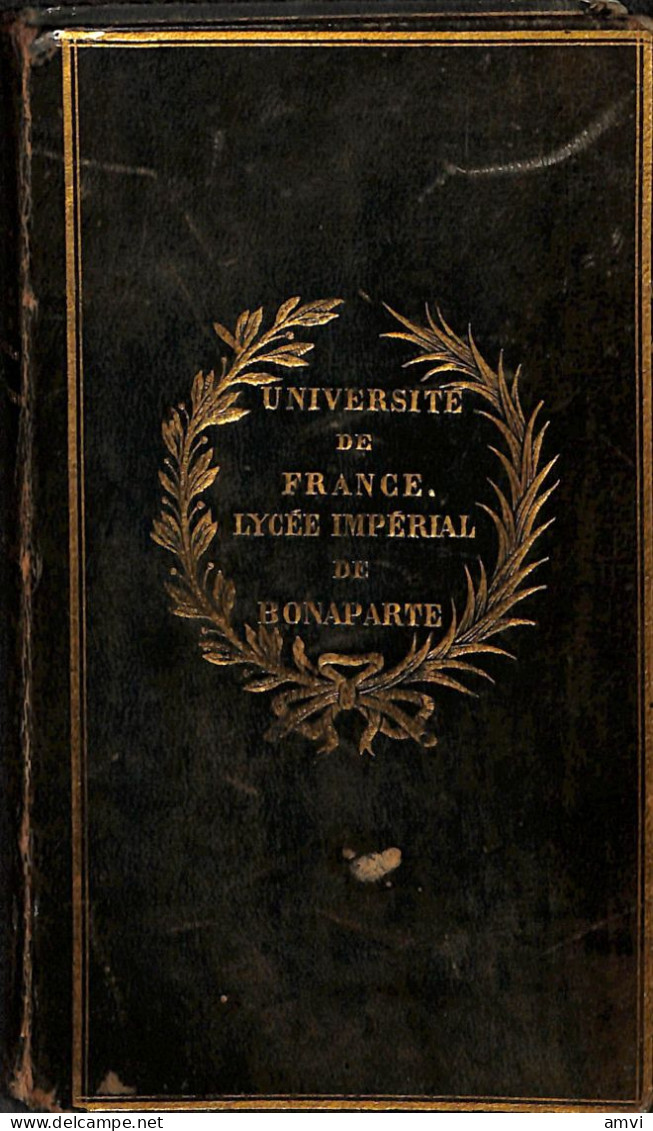 S01 -Reliures Au Fer Du Lycée Impérial De Bonaparte Sur Gesner, Oeuvres, 1824 In 12° Pl. Veau Bleu époque - Libros Antiguos Y De Colección