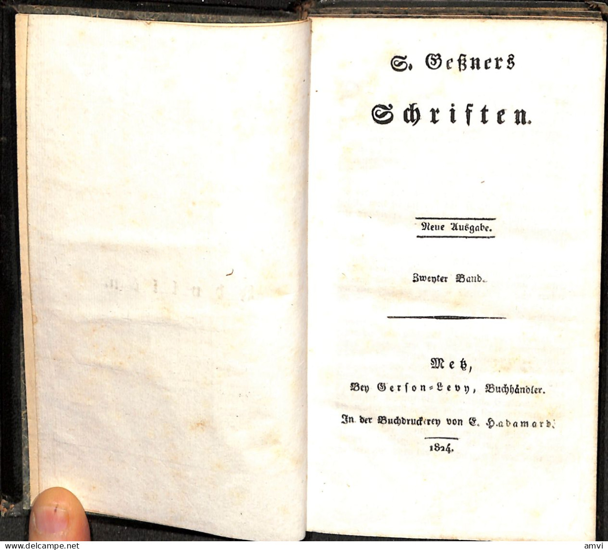 S01 -Reliures Au Fer Du Lycée Impérial De Bonaparte Sur Gesner, Oeuvres, 1824 In 12° Pl. Veau Bleu époque - Alte Bücher