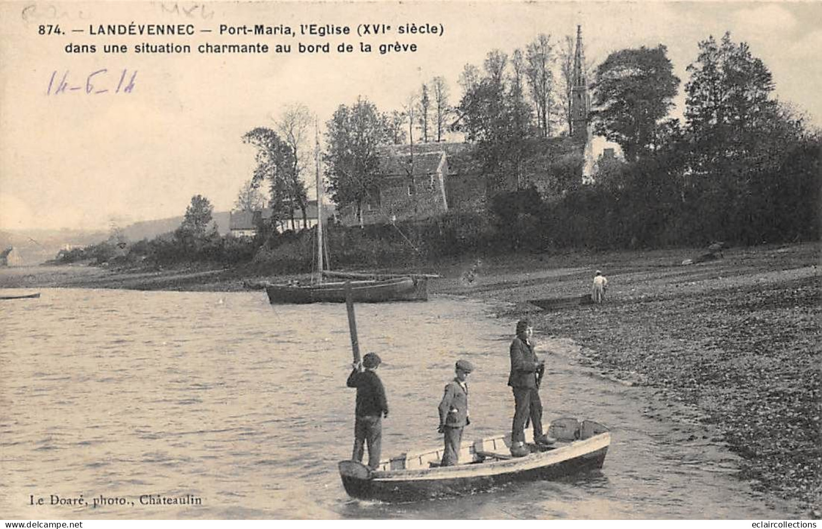 Landévennec          29      Port Maria .Eglise Et La Grève       N° 874        (voir Scan) - Landévennec