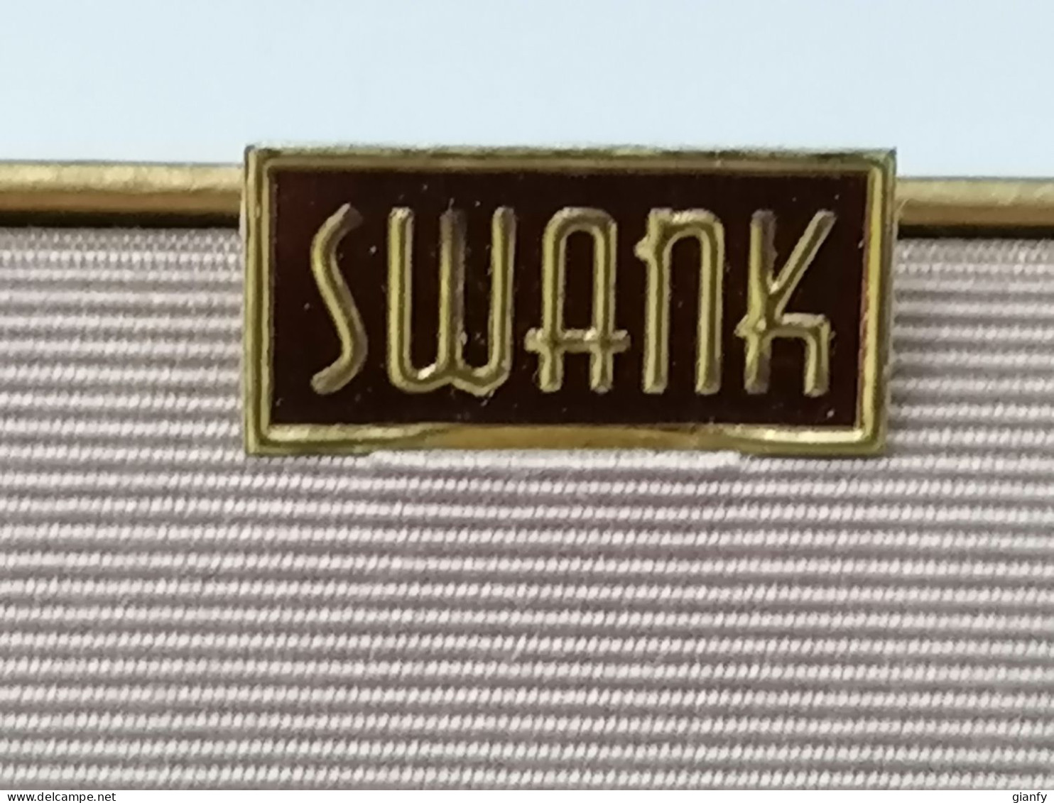 SPILLA FERMA CRAVATTA SWANK COLOR ORO E ARGENTO VINTAGE 1950 - Broches