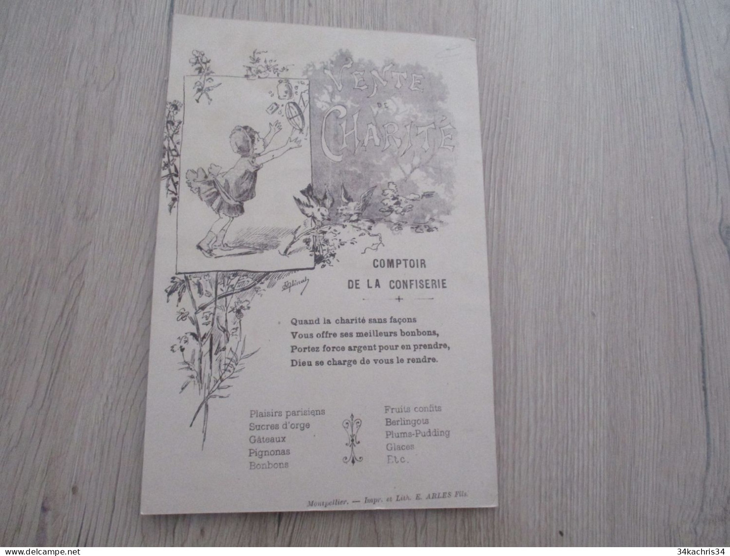 Programme Illustré Par Alinat Kermesse Clos Boutonnet Montpellier Vente De Charité Comptoir Confiserie - Programme