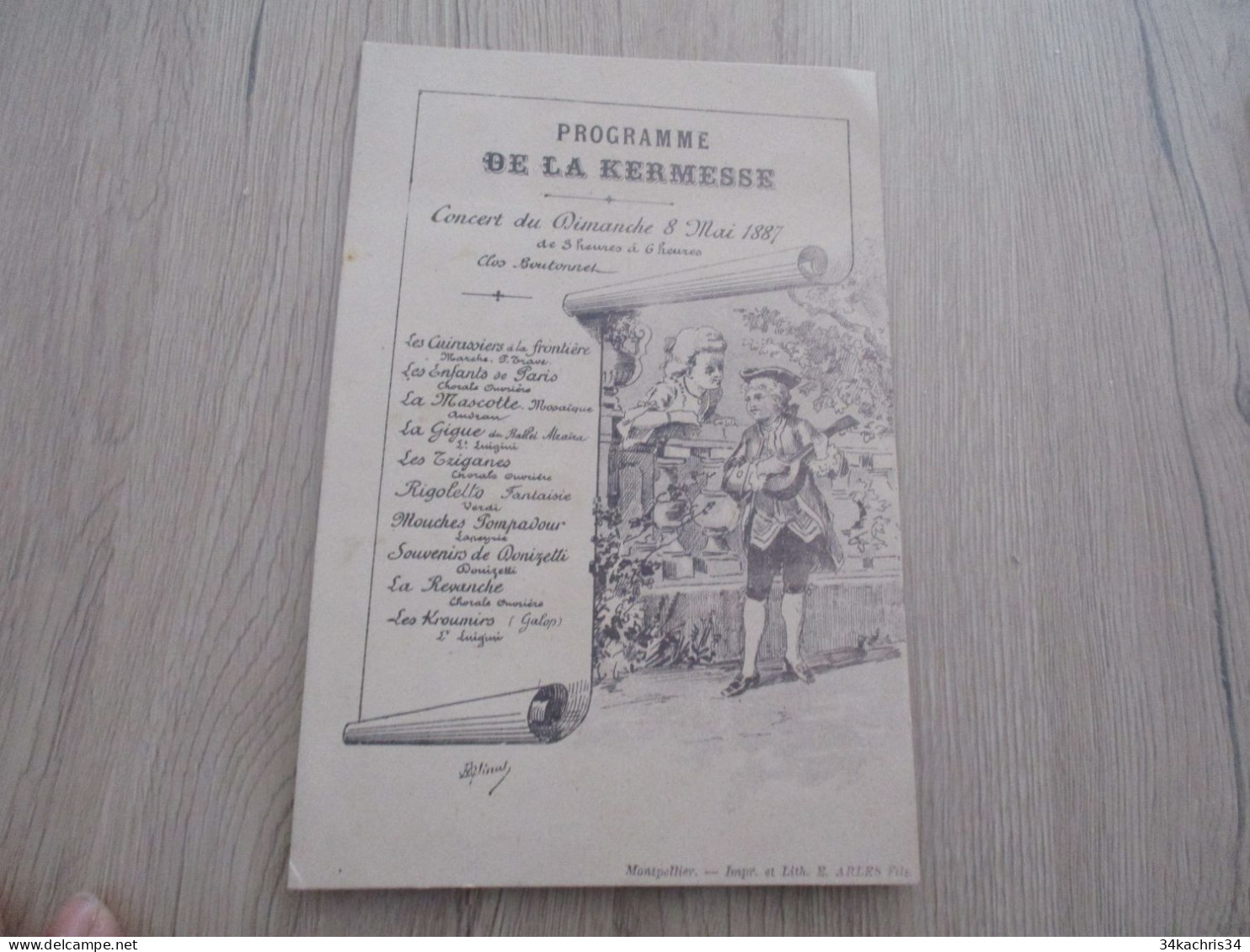 Programme Illustré Par Alinat Kermesse Clos Boutonnet Montpellier Vente De Charité Comptoir Confiserie - Programs