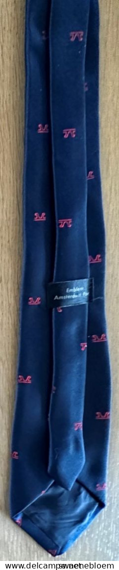 NL.- STROPDAS MET LOGO M, - EMBLEM AMSTERDAM PORT - Necktie - Cravate - Kravate - Ties. - Dassen