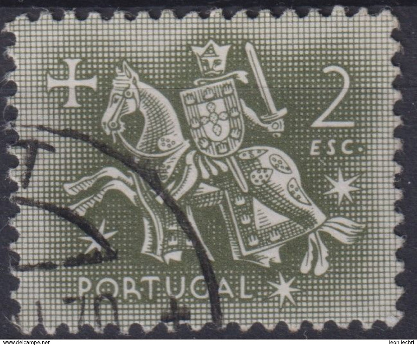 1953 Portugal ° Mi:PT 800, Sn:PT 769, Yt:PT 782, Ritter Zu Pferd (aus Dem Siegel Von König Dinis) - Gebraucht