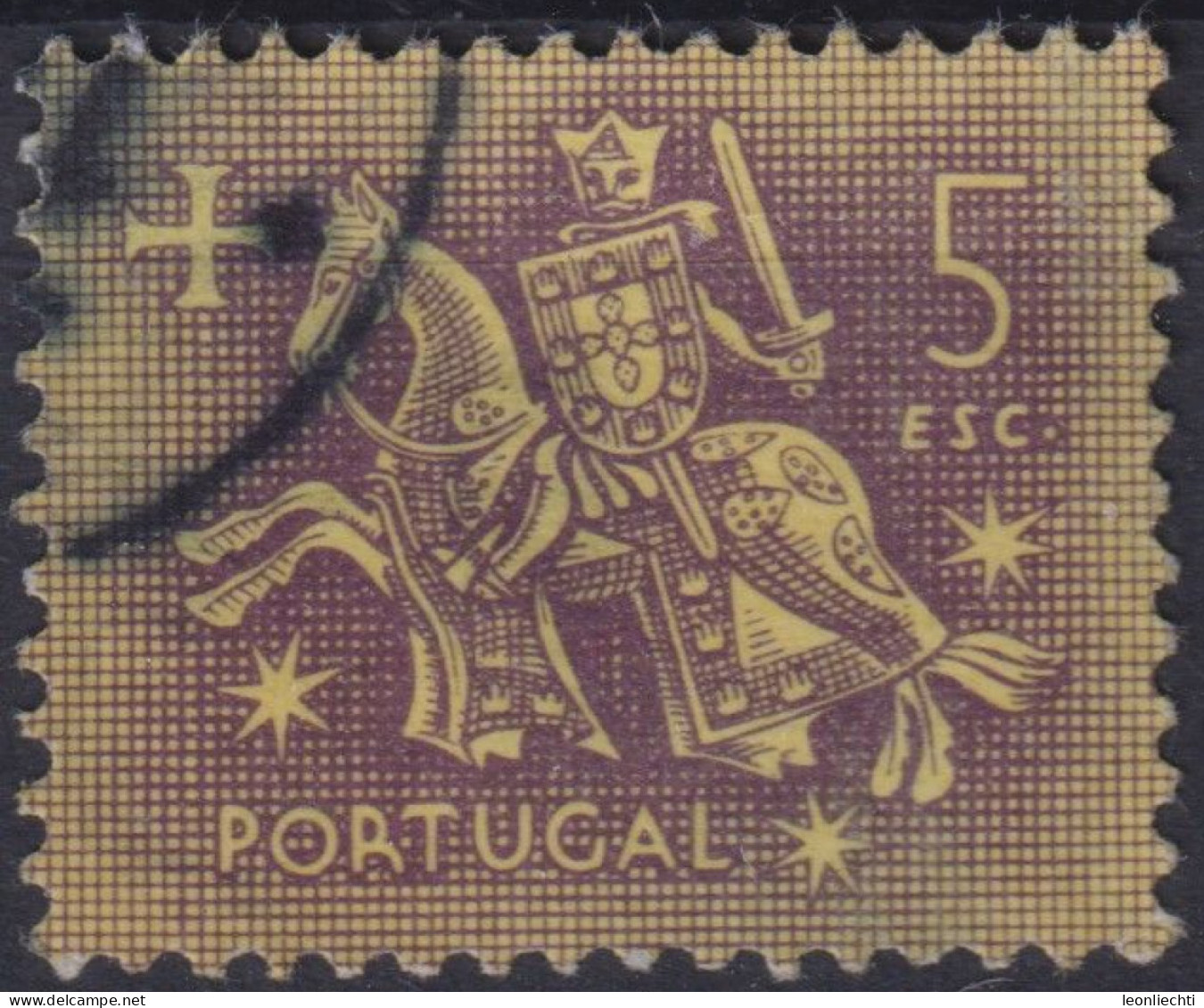 1953 Portugal ° Mi:PT 803, Sn:PT 772, Yt:PT 785, Ritter Zu Pferd (aus Dem Siegel Von König Dinis) - Gebraucht
