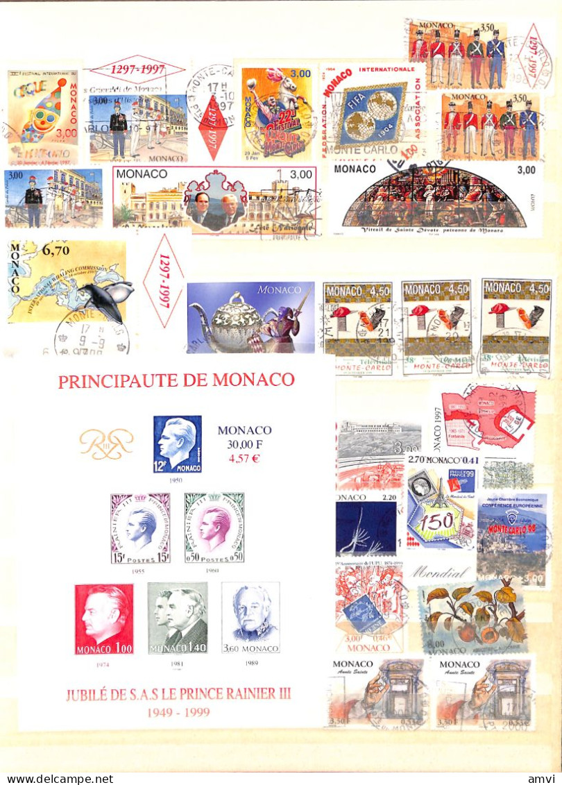 sa01 A SAISIR album joli début de collection Monaco  oblitérés et neufs (toutes pages scannées)