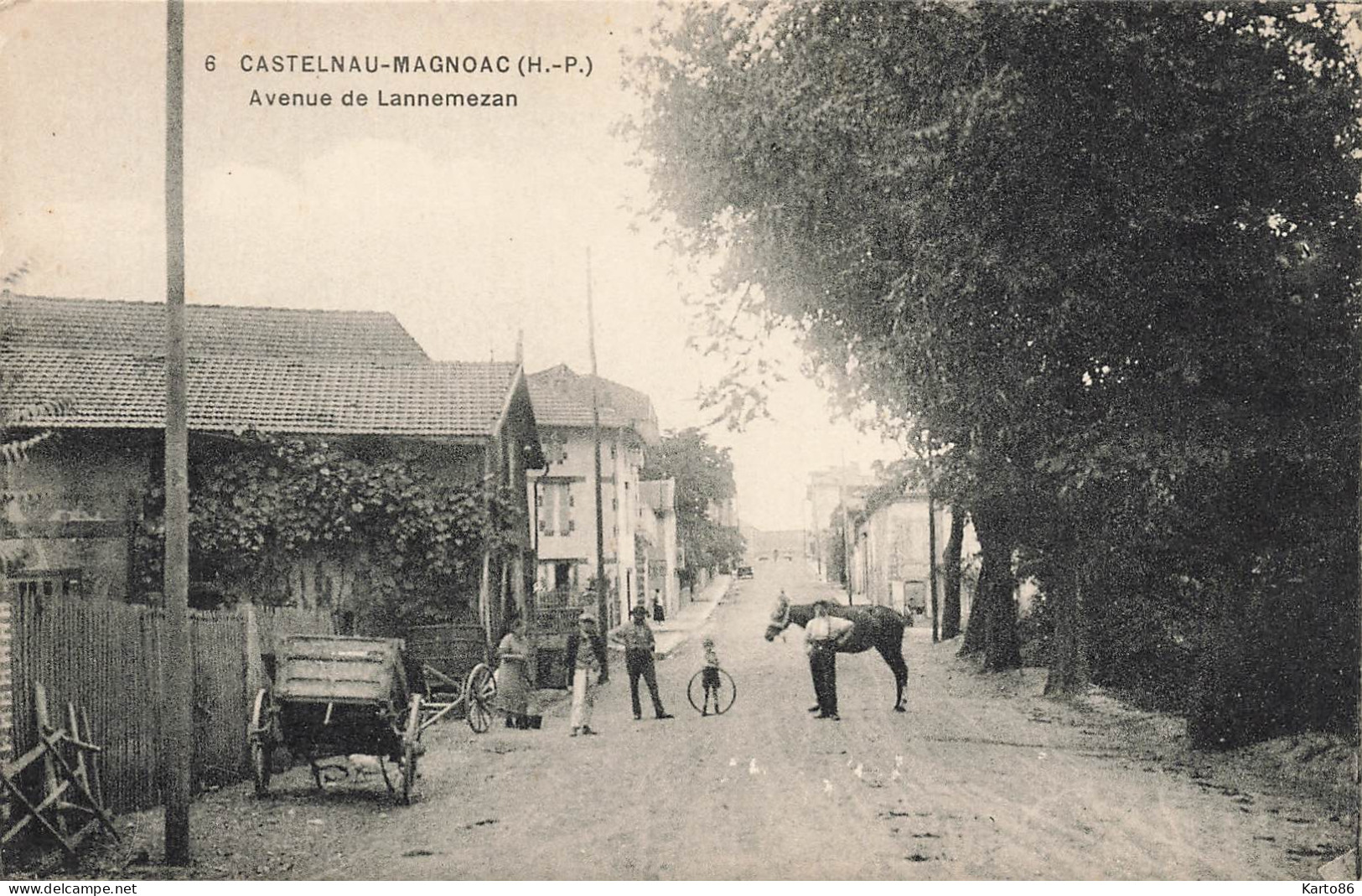 Castelnau Magnoac * Avenue De Lannemezan * Enfants Villageois Cheval - Castelnau Magnoac