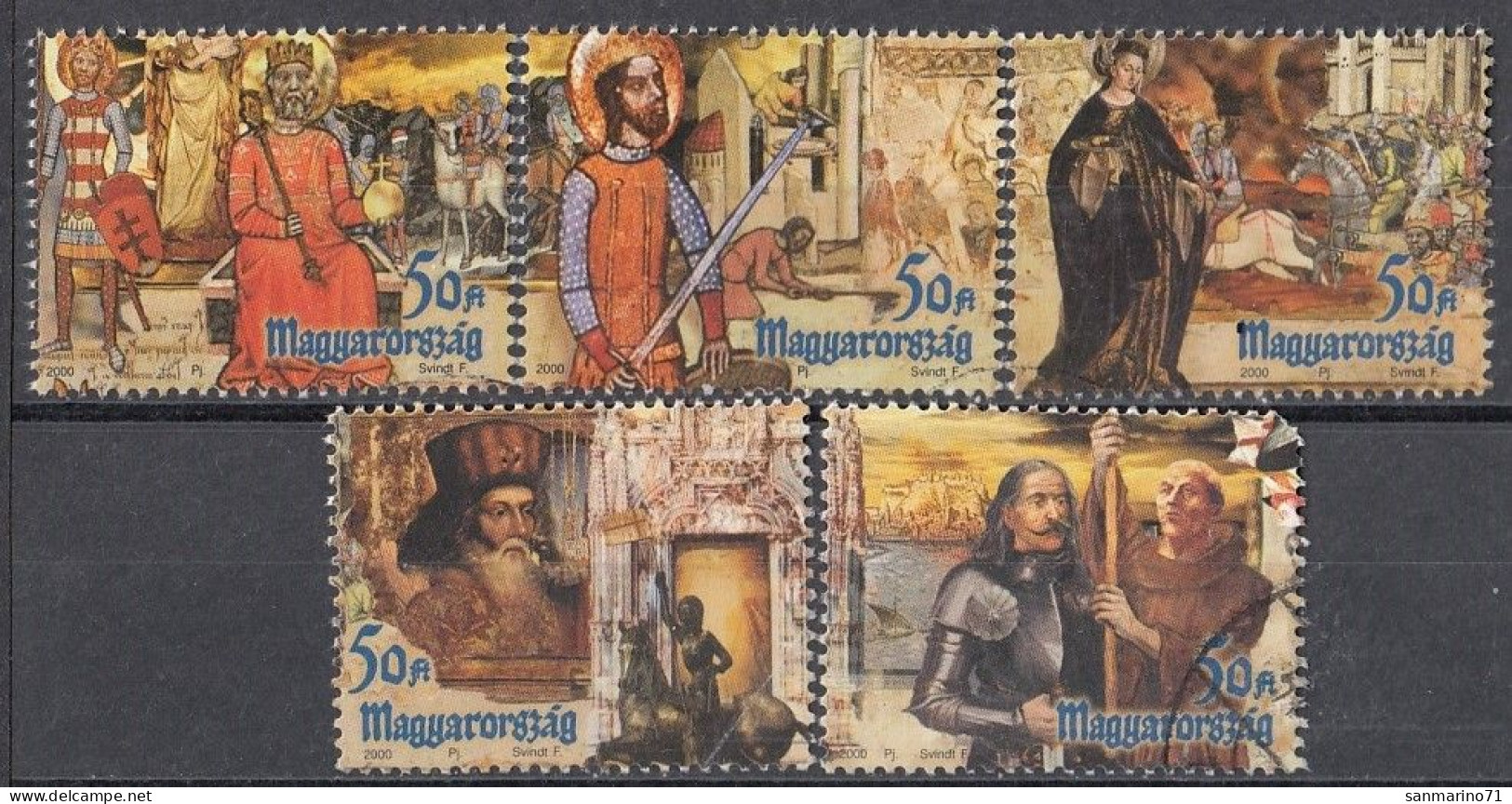 HUNGARY 4616-4620,used,last Stamp Damage Up Right Side - Gebruikt