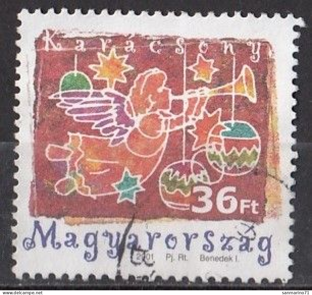 HUNGARY 4699,used,Christmas 2001 - Usado