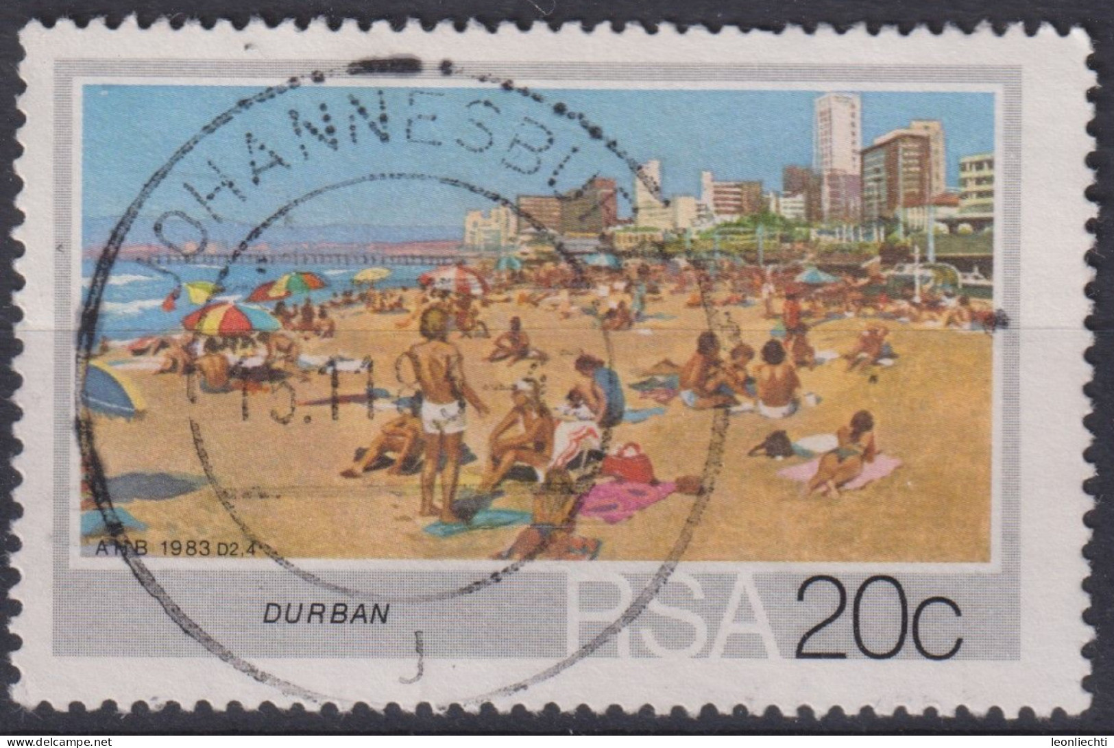 1983 RSA, Mi:ZA 639, Sn:ZA 623, Yt:ZA 544, Durban Beach - Usados