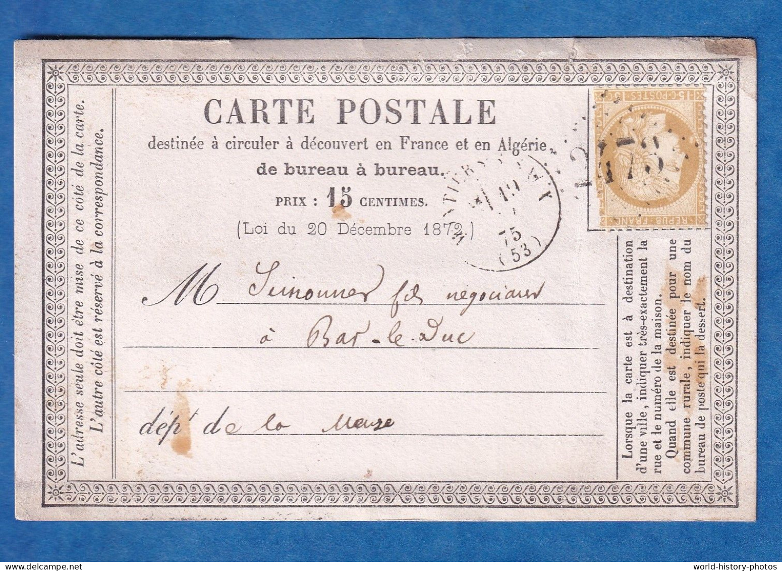 CPA Précurseur De 1875 - MONTIERS Sur SAULX - Signature à Identifier - " Cafaretty " ? Cafarelli ? - Envoi à Bar Le Duc - Montiers Sur Saulx