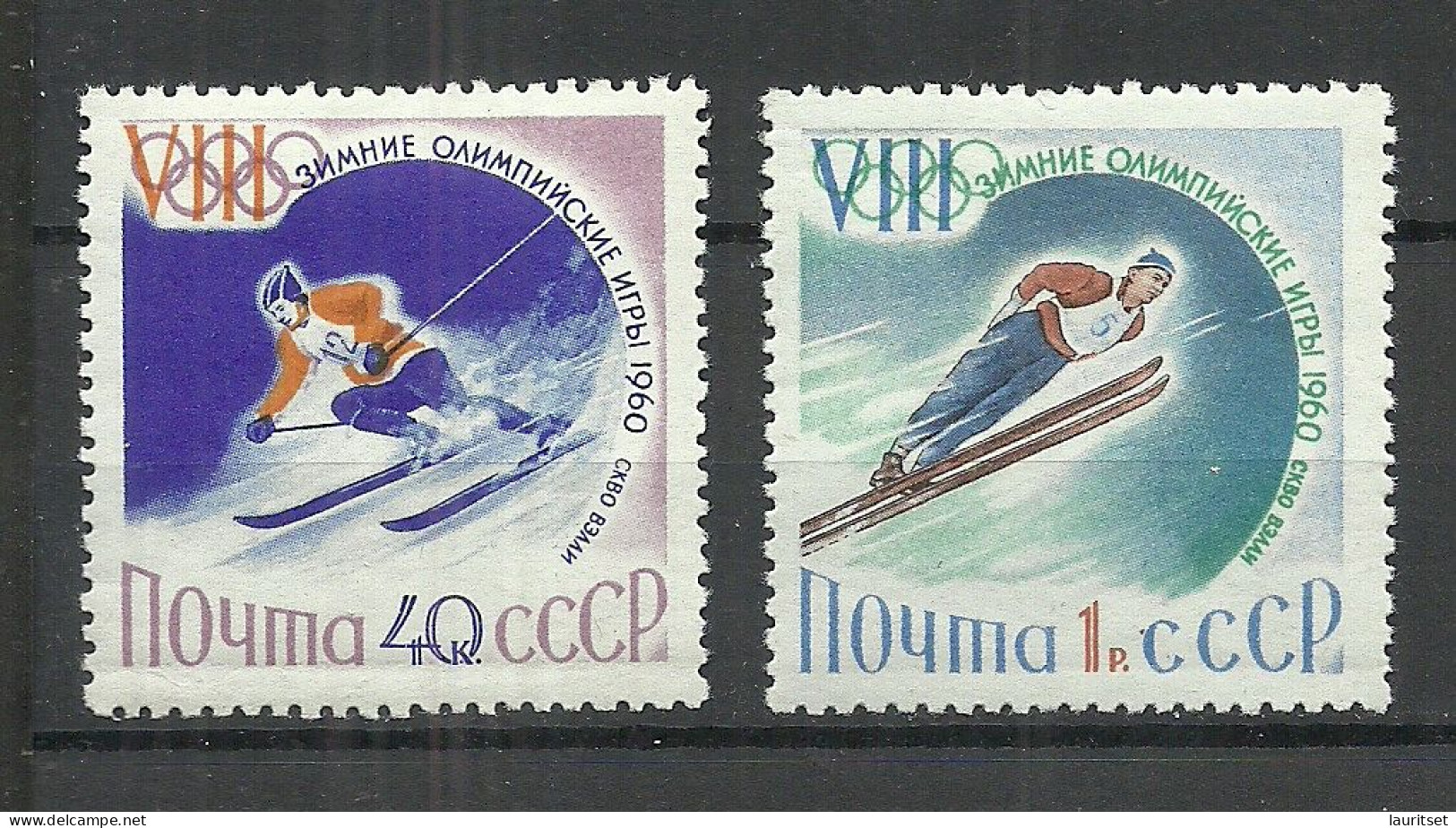 RUSSLAND RUSSIA 1960 Michel 2319 & 2321 Winter Olympic Games Squaw Valley MNH - Invierno 1960: Squaw Valley